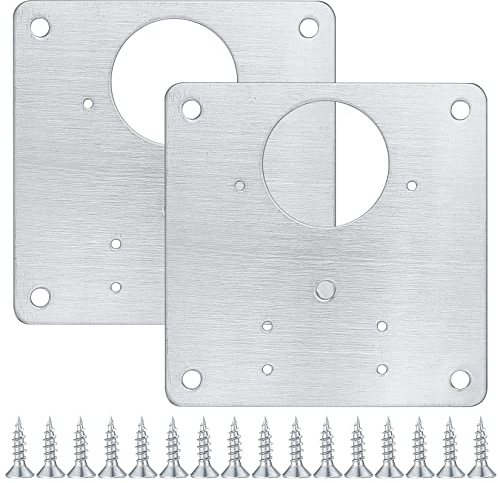 2 Stück Schrank Scharnier Reparaturplatte, Küchenscharnier Reparaturplatten, Aufschraubscharniere Reparaturklammern mit Loch, Möbelscharnier Platte für Schrank Möbel Schublade Fenster