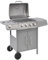 INLIFE Gasgrill 4+1 Brenner Silbern