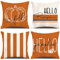 ZHAOMIMI 4er Set Dekorativ Kissenhülle Baumwolle Leinen Kissenbezug Herbst Kürbis Dekokissen Sofakissen für Couch, Auto, Schlafzimmer 45x45 cm