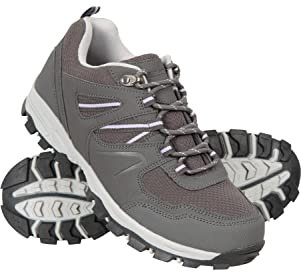 Mountain Warehouse McLeod Womens Walking Shoes - Lightweight, Warm, Durable, Breathable, Mesh Lining, Sturdy Grip, Rubber Outsole - for Spring Summer, Running & Gyming Dark Grey Adult Shoe Size 6
