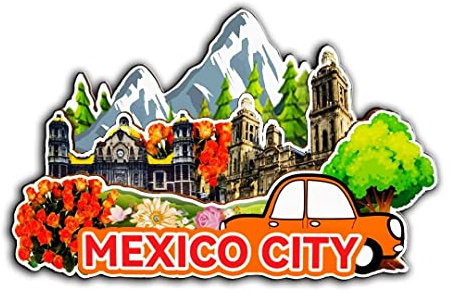 Mexico City Mexico Magnet Fridge Magnet Wooden 3D Landmarks Travel Collectible Souvenirs Decoration Handmade -2303