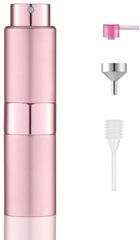Toureal Parfum Zerstäuber für unterwegs - Reise Parfüm Abfüller für Urlaub - Mini Perfume Travel Bottle Atomizer - Parfümzerstäuber Nachfüllbar Leer und Kleine Parfüm flaschen zum Befüllen Rosa 20ml