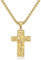 CyxenNova Kreuz Kette Herren Halskette Herren Königskette Plattenkette Edelstahl Männer Anhänger, Schmuck für Damen Geschenke (Jesus Christus)