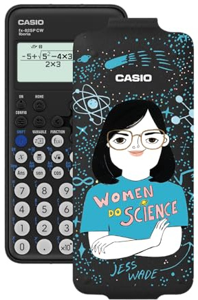 Casio FX-82SP CW Wissenschaftlicher Taschenrechner, mit Jess Wade, illustriert von Coco Escribano, empfohlen für den spanischen und portugiesischen Lebenslauf, 5 Sprachen, mehr als 300 Funktionen