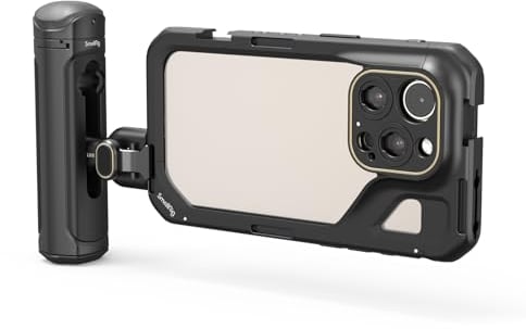 SMALLRIG Single Handheld Phone Cage Kit für iPhone 15 Pro, mobiles Video Rig Cage Kit mit kabellosem Schnellverschlussgriff für Videoaufzeichnung/YouTube/Live-Streaming/Vlog – 4398