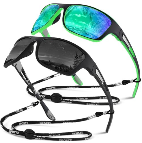 Sunier Sonnenbrille Herren Polarisiert Sport Fahrradbrille Damen Verspiegelt, Unzerbrechliche Sonnenbrille Angeln Fahren mit 100% UV400-Schutz Cat 3 CE