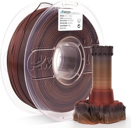 AMOLEN PLA 3D Drucker Filament, Marble PLA Filament 1.75mm, Sauber Gewickeltes Filament, Kompatibel Mit 3D FDM Druckern, Maßgenauigkeit +/- 0.02 mm, 1KG Spule(2.2Pfund)