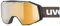 uvex gravity FM - stylische, verspiegelte Skibrille mit Anti-Fog-Beschichtung und Over-The-Glasses-Konstruktion für Damen und Herren - black matt/gold-clear - one size