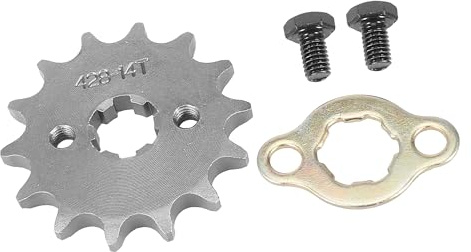 A ABSOPRO Vorderes Motorritzel Für ATV 110-160cc | Titanfarben, Metall, 1 Stück Motorradritzel, 428 Kette 14T 17mm, Für UTV Motoren, Inklusive 1 Befestigung, 2 Schrauben