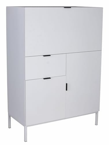 Sekretär Weiss Klappsekretär Computertisch Skandi Schrank Hygge 80cm hmb406 Palazzo Exklusiv