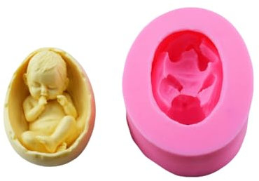 Kerzen-Silikonform Diy Eierschale Junge Schlafen Silikonform Handgemachte Seife Kerze Form-Rosa