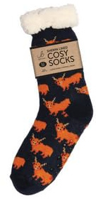 Bartleby Mens Sherpa Socks - Highland Cow