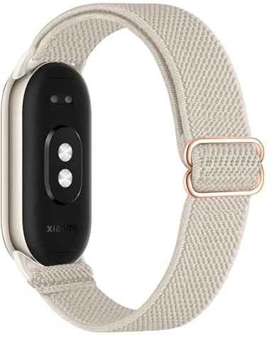 Oumida Armband für Xiaomi Mi Smart Band 8 / Xiaomi Smart Band 9 Uhrenarmband, Elastische Nylon Armbänder, Verstellbare Sport Ersatzarmband Herren Damen für Xiaomi Mi Band 9/ Mi Band 8, Sternenlicht