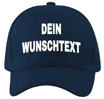 NIMAMA Unisex Erwachsenen Cap Bedrucken Lassen - Mit Wunschtext personalisiert - Individuell als Geschenk für Herren und Damen selbst gestalten - Navyblau