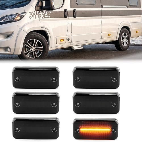 Hanured 6X LED Seitenblinker Marker Blinker Bernsteinfarben Lichter, Seitenblinker Led Blinker Seitenmarkierung für Fi.at Ducato Peugeot Boxer Citroen Jumper Relay Daily Box Van DAF LFXF CF