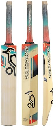 Kookaburra Aura 6.5 Cricket Bat, Short Handle Cricketschläger, Koralle/Blau, Kurzer Griff