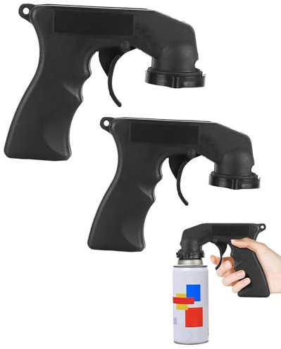 Thapncow Original Pistolengriff für Sprühdosen, Spraydosen Handgriff, Universal Pistolengriff, Pistolengriff Für Sprühdosen,Griff für Sprühpistole Sprühfarbe Kann Werkzeug (2 Stück, schwarz