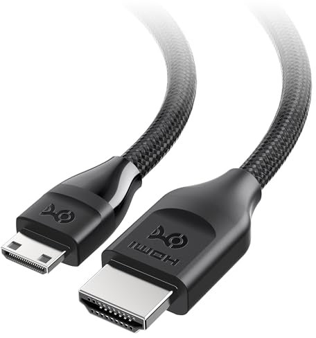 Cable Matters 48 Gbps 8K Cable Mini HDMI a HDMI 2.1-1 m, compatible con 8K@60 Hz/4K@240 Hz con HDR, funciona con cámaras DSLR, videocámaras, pantallas/monitores portátiles y Raspberry Pi Zero