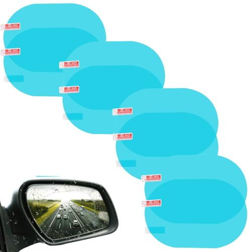 XENQITO 8 Stücke Rückspiegel Regenschutzfolie Auto Rückspiegel Regenschutz Folie Auto Rückspiegel Wasserdichte Folie Fenster Schutzfolie Wasserdichte Spiegelfolie für Auto Spiegel und Seiten Fenster