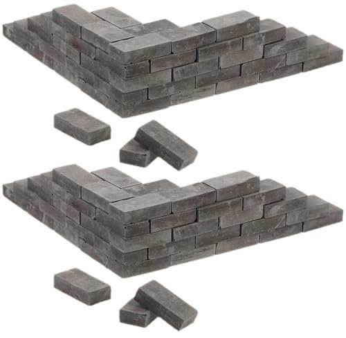 Garneck 100 Stück Mini Ziegelsteine Zum Basteln – Grau - Ideal Für Puppenhaus - Modellbau DIY Projekte Und Miniatur Landschaften Perfekt Für Und Kreative Bastler