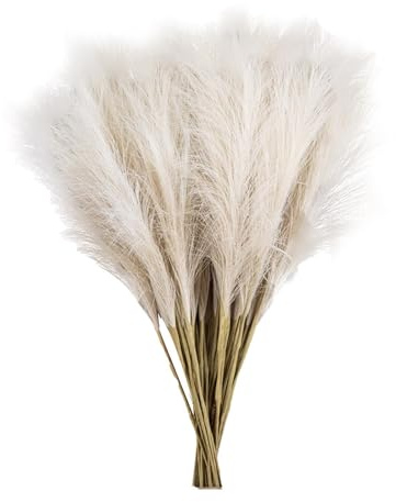 Faux Grass Decor - Bouquet di Pampas artificiali soffice, rami di Pampas corti | Piccoli per centri di nozze, casa, ufficio, decorazioni natalizie