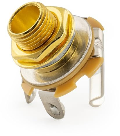 Musiclily Basic 1/4 Inch 6.35mm Mono Output Jack Socket for Strat Tele Style Electric Guitar Bass, Gold