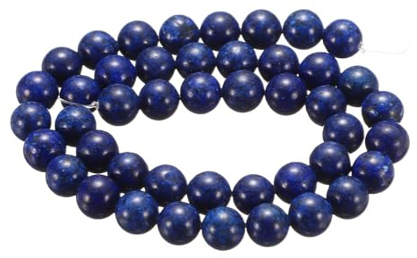 sourcing map Natursteinperlen, 8 mm, Lapislazuli, blau, rund, lose Perlen, echte glatte Kugeln, Perlen für Schmuckherstellung, Armbänder, Halsketten, Ohrringe, DIY, 50 Stück