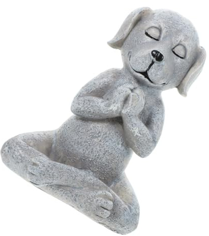 Toyvian Meditierende Hundestatue Aus Kunstharz Yoga Hund Figur Zen Gartendeko Für Garten Balkon Zimmer Und Büro Dekoration Für Meditation Geschenk Für Yoga Liebhaber
