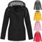 AEGJEGVD VêTement ImperméAbles Femme Veste Coupe-Vent avec Poches et Doublure ZippéE Manteau Coupe-Vent de Couleur Unie ImperméAbles pour Femmes Veste de Pluie Femmes Vestes De ExtéRieur Pas Cher