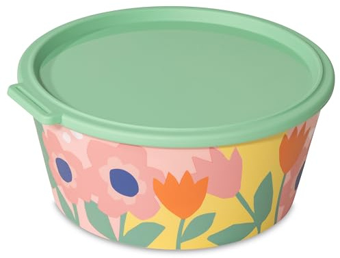 Koziol NORA BOX 2,2l | Frischhaltedose mit Deckel bruchfest auslaufsicher | biozirkulärer Kunststoff spülmaschinen- & gefriergeeignet melaminfrei | Küche Camping Picknick (sweet pink/mid green)