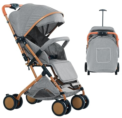 Oxford Baby Kinderwagen,Reisebuggy,Kinderwagen,0–4 Jahre,bis 22 kg,kompakt zusammenklappbar, Geräumiger Sitz,3 Liegepositionen,10 kg großen Aufbewahrungskorb,schnell zusammenklappbar (B-Grau)