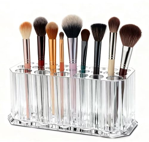 Clear Acrylic Lipstick Organizer Makeup Nail Brush Eyeliner Lip Liner Holder 26 Spaces Cosmetic Display Case