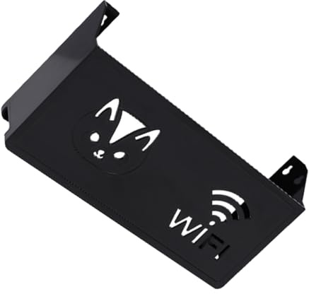 Ipetboom Wall-mount Wifi Router Storage Box with Cable Management No-drill Space-saving Organizer for Tv Boxes and Small Electronics Black Floating Shelf for Home Wall Organization