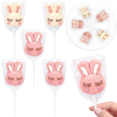Ostern Marshmallow, Ostern Süßigkeiten, Marshmallow Hasen, Oster Lollis, Osterhase Süßigkeiten, Ostersüßigkeiten Vegan, Osterhase Tortendeko, Gefülltes Osternest, Geschenke Kinde