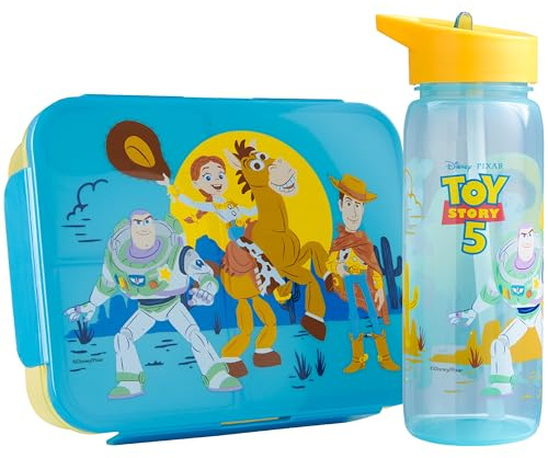 Get Trend Disney Toy Story Fiambrera y Botella Infantil 640 ml Set, Bento Box 1,75 L con Compartimentos, Sin BPA, Apto Microondas y Lavavajillas, Lunch Box Escuela y Ocio (Multi Toy Story)