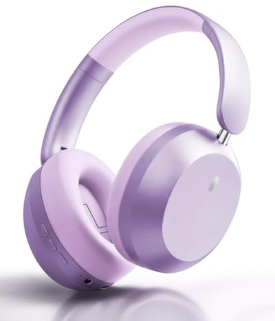Wentronic Y05 Over-Ear Bluetooth Headphones – Active Noise Cancelling, Hi-Res Sound, 48-Hour Battery, Built-in Mic, Wired & Wireless, iOS, Android & PC Compatible, Purple