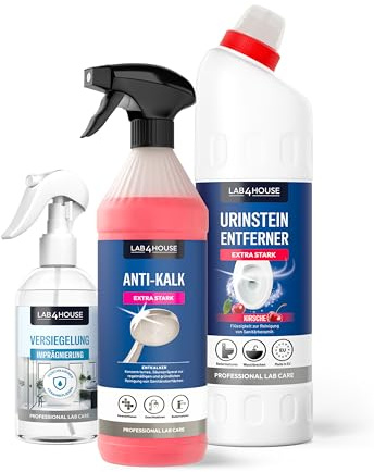 Lab4House | Bad Reinigungsset Kalk & Rost Entferner Dusche + Nano Versiegelung Schutz