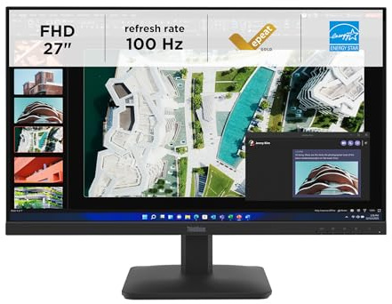 Lenovo ThinkVision S27-4e 27 Full HD Professional Monitor, High Fidelity IPS Panel, 100Hz Frequenz und erweiterter Sichtschutz - Schwarz