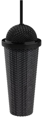 Movie Inspired Microphone Tumbler, Plastic Travel Mug, Double Wall Insulated Cup with Lid, Reusable Insulated Tumblers for Office, Party, Camping, Gift for Music Fans (Black-A)