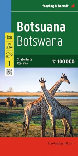 Botswana, road map 1:1,100,000: Botswana, Infos, Nationalparks, Innenstadtplan Gaborone