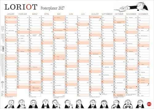 Loriot Posterplaner 2027: Das ganze Jahr den Überblick bewahren mit dem Poster-Kalender 2027: Platz für Notizen und Termine. Mit den humorvollen Zeichnungen von Loriot