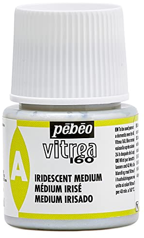 Pébéo - Pintura Transparente para Vidrio Vitrea 160°C - Iridiscente Medio para Hacer Sus Colores V160 Nacarados - 45 ML