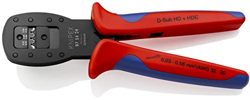 KNIPEX Crimpzange für Miniaturstecker Parallelcrimp mit Mehrkomponenten-Hüllen brüniert 190 mm, 97 54 24