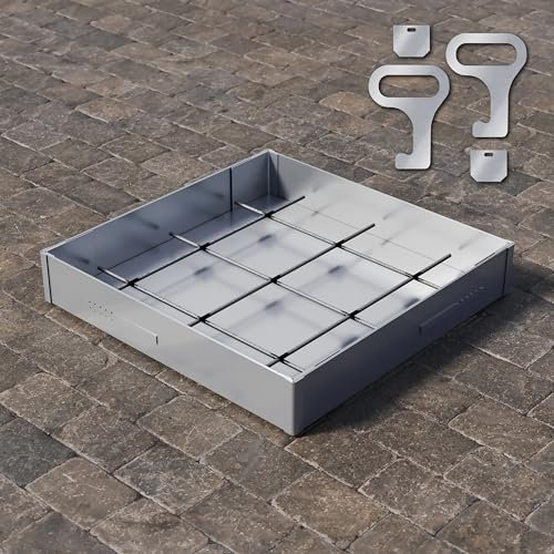 Schachtabdeckung Edelstahl 300x300 Höhe 100 mm Revisionsschacht Gullideckel Auspflasterbar EN - 124