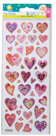 Craft Planet Fun Stickers Glitter Heart, for Young Crafters Collection, Posters, Card Making, Scrapbooking, Party Bag Fillers, Books, Reward Charts, Invites, Crafts Supplies