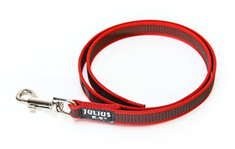 IDC Color & Gray gumierte Leine, 20 mm x 1 m ohne Schlaufe, Rot-Grau