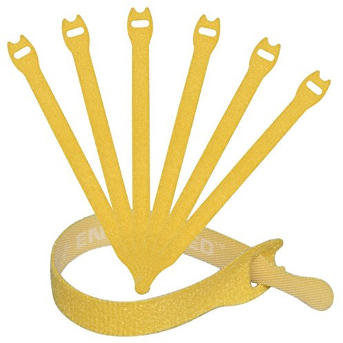 Reusable Cable Ties 1/2 x 8 (1.25cm x 20cm) - 30 Pack (Yellow)