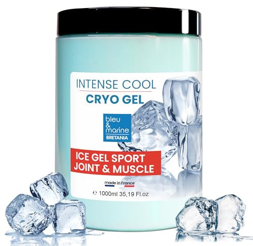 bleu & marine Bretania - Gel CRYO 1000 ml, Effet Froid Intense, Absorption Rapide, Ingrédients Naturels, Massage Sport & Bien-être, Transparent, 1L