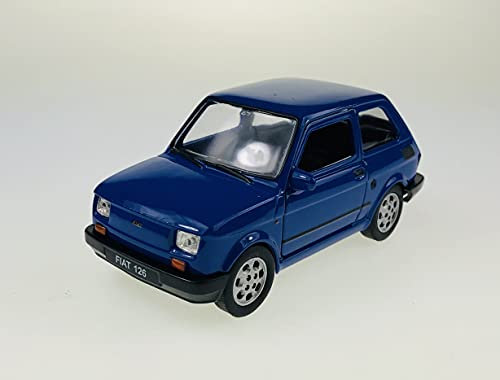 Welly Fiat 126 Blu identico Polski Fiat 126p 1972-2000 ca 1/43 1/36-1/46 modello Auto
