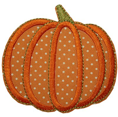 Aufnäher Bügelbild Aufbügler Kürbis 80x80 mm orange (1139)